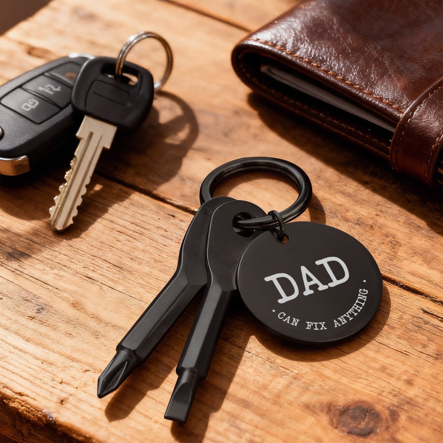Dad Keychain – ‘Dad Can Fix Anything' Screwdriver Gift