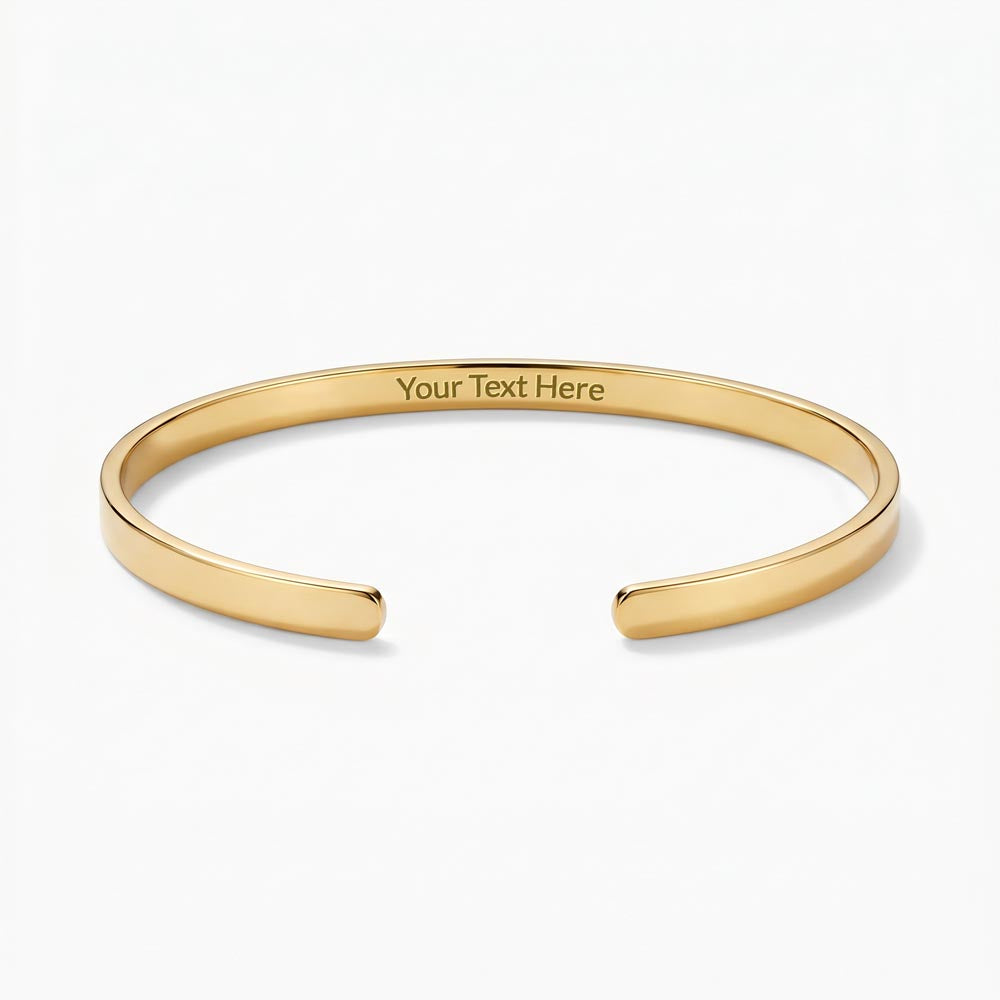 Engraved Cuff Bracelet by Andov Gifts • Personalized Message Bracelet • Christmas Gift for Daughter