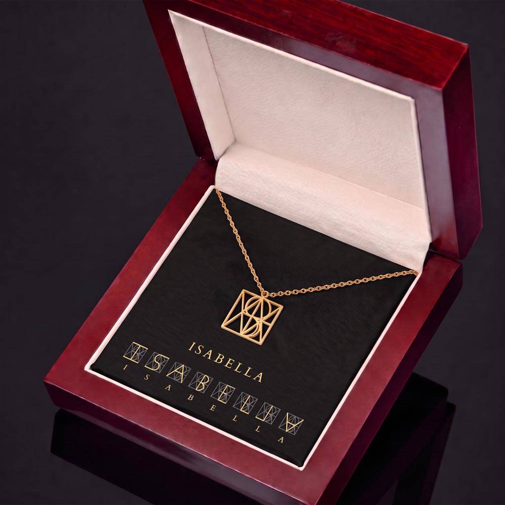 To My Daughter Monogram Necklace – Personalized Name Pendant in Stainless Steel or 18K Gold Finish, Heartfelt Christmas Gift from Mom & Dad