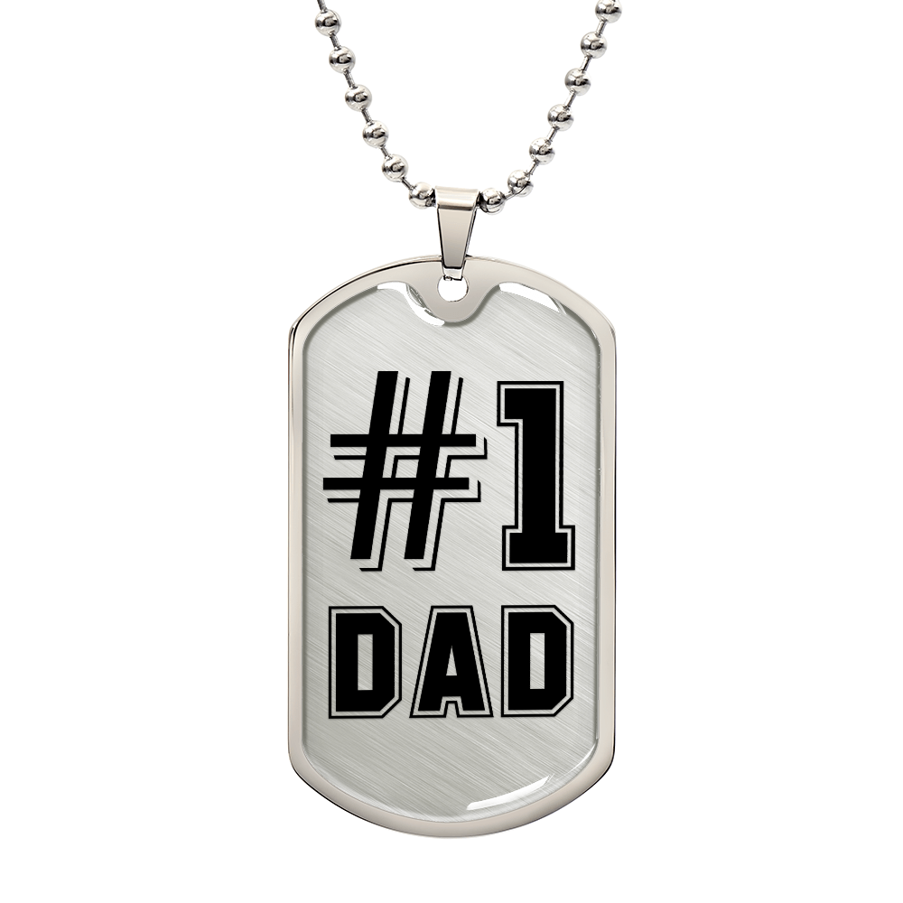 #1 dad dog tag