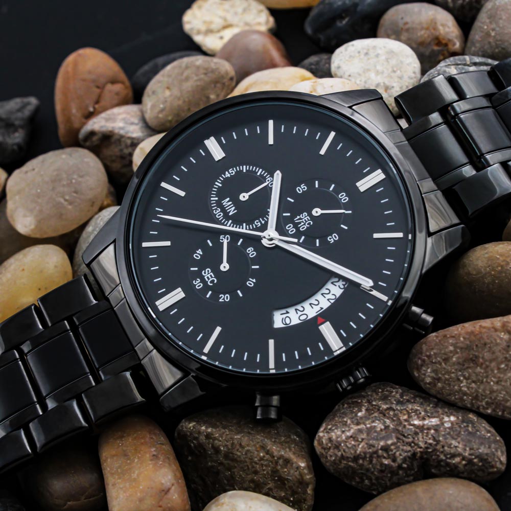 Engraved Black Watch | Couple’s Adventure Gift for Him