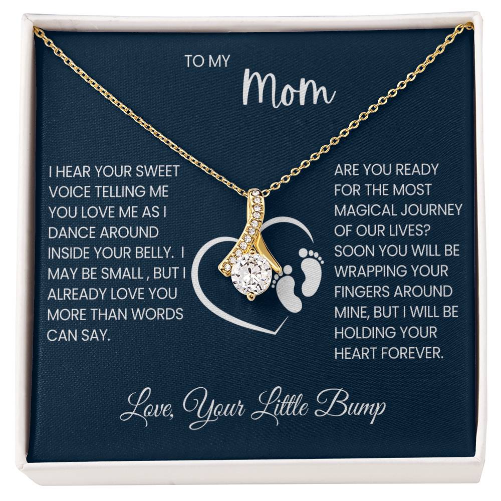 “To My Mom – Love, Your Little Bump” Necklace