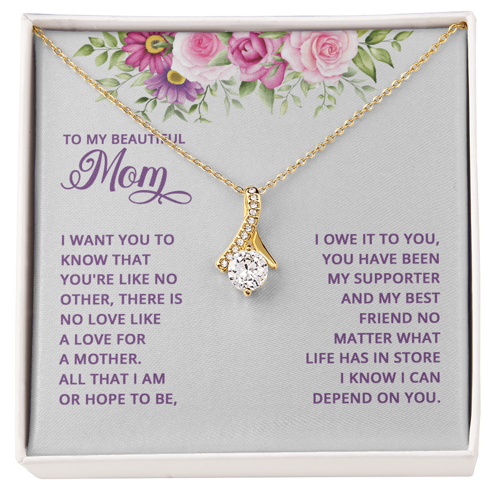 To My Mom Necklace - "All That I Am, I Owe To You" - Sentimental Gift for Mother