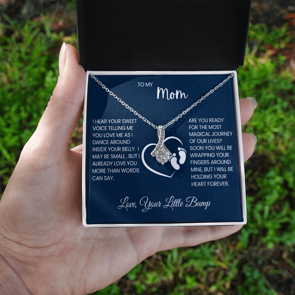Mother's Day Gift from Unborn Baby – Sentimental Jewelry Gift with Heartfelt Message from Baby Bump – Mommy-to-Be Necklace with Card – Pregnancy Gift for Expecting Mom