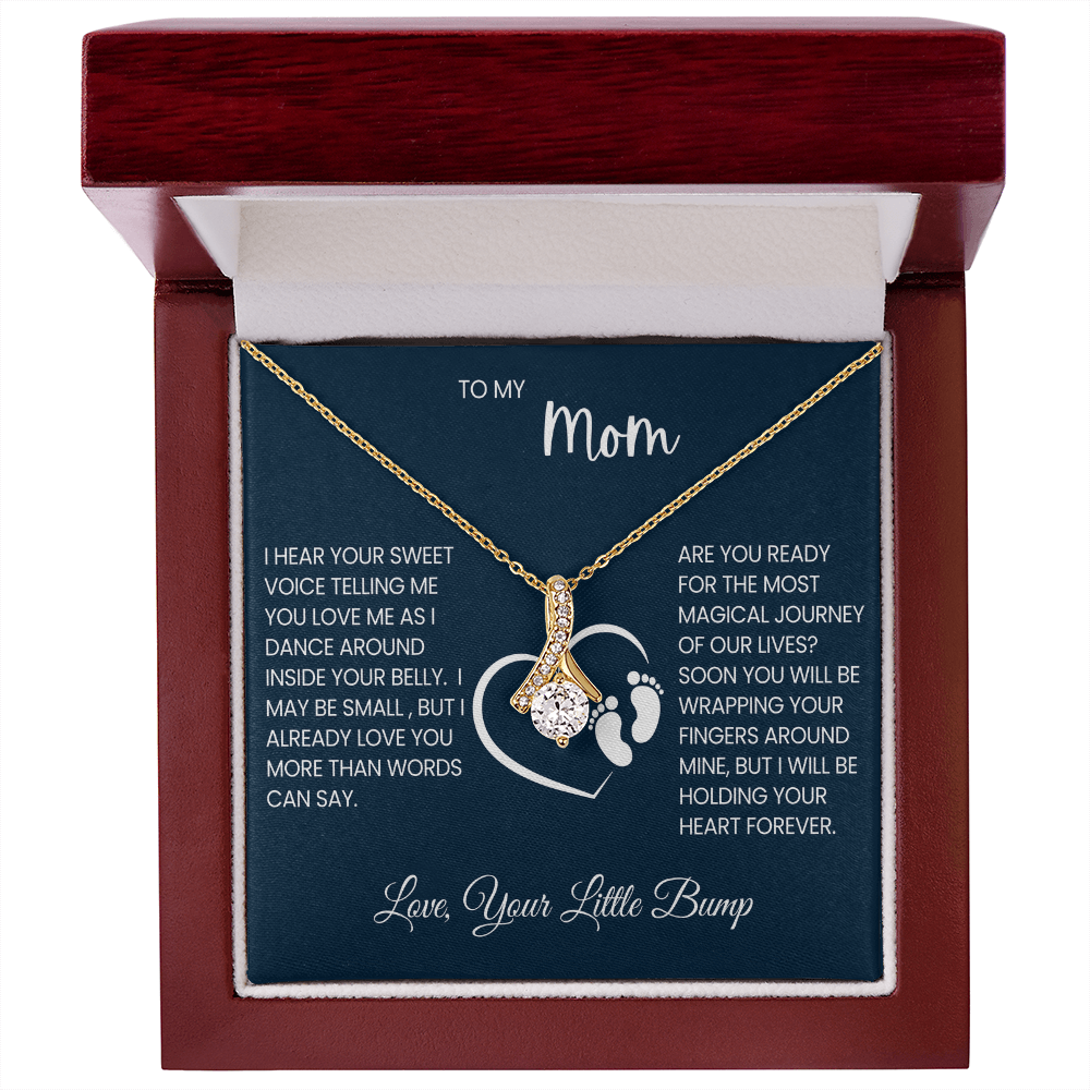 “To My Mom – Love, Your Little Bump” Necklace