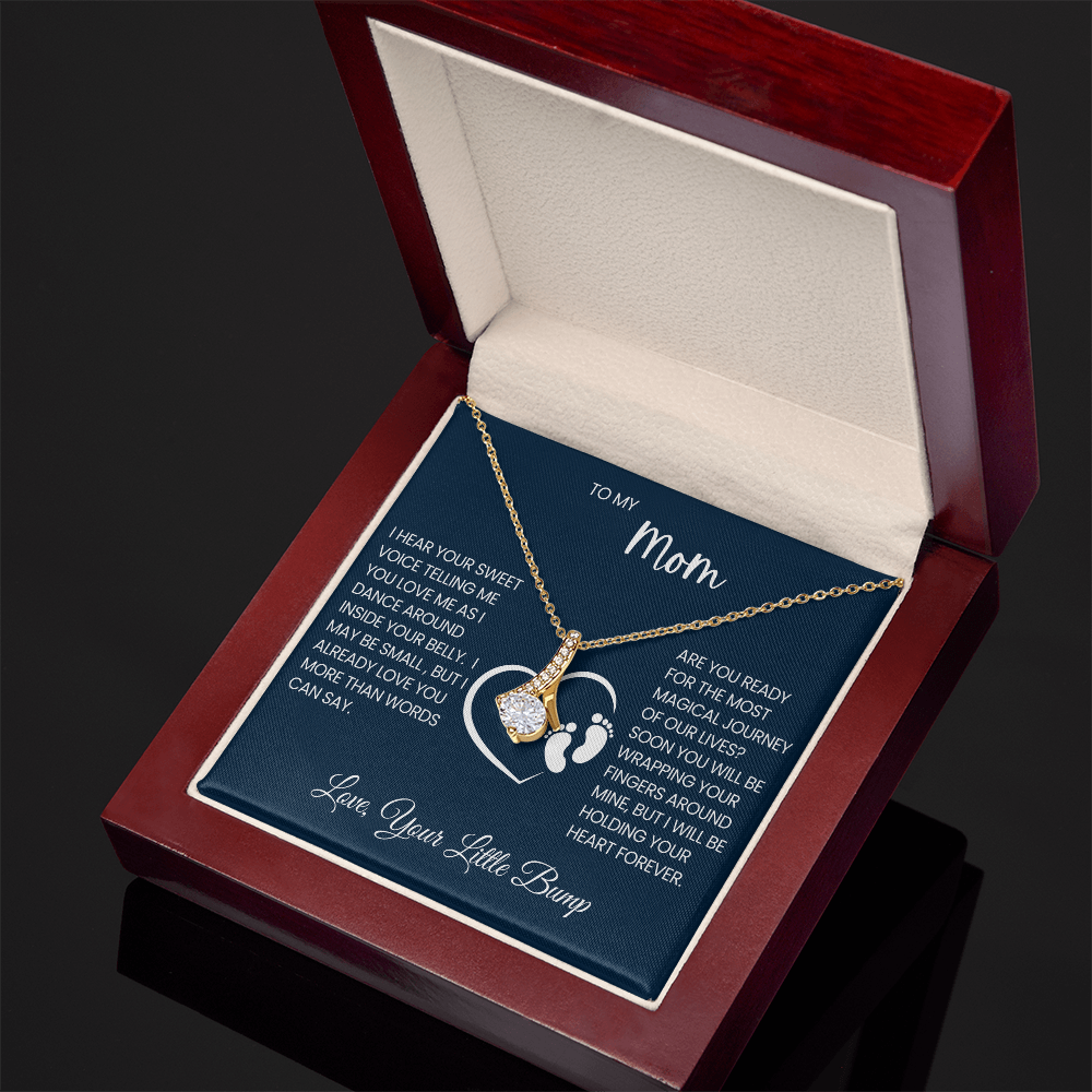 Mother's Day Gift from Unborn Baby – Sentimental Jewelry Gift with Heartfelt Message from Baby Bump – Mommy-to-Be Necklace with Card – Pregnancy Gift for Expecting Mom