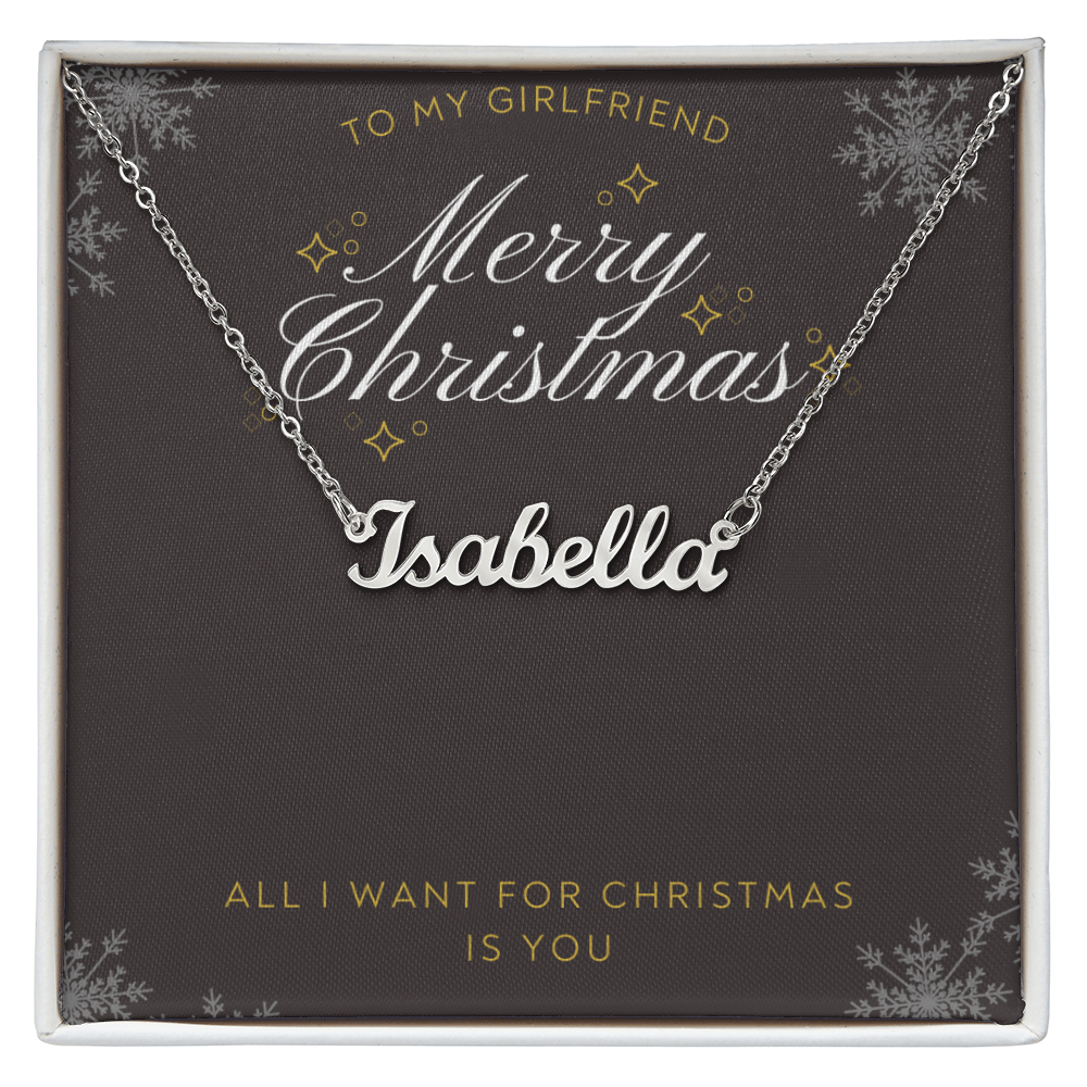 To My Girlfriend Name Necklace - Christmas