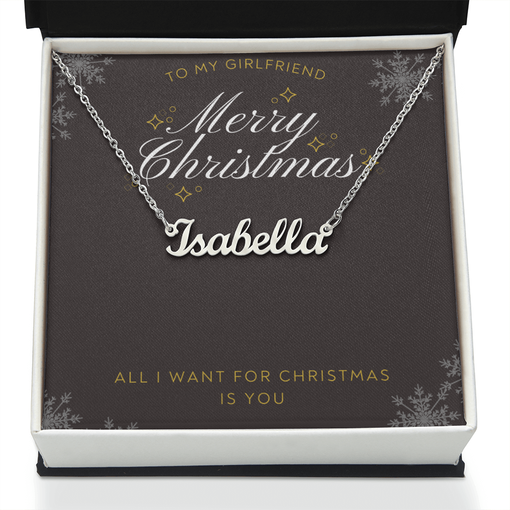 To My Girlfriend Name Necklace - Christmas