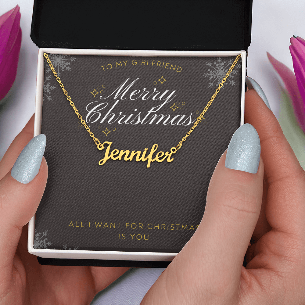 To My Girlfriend Name Necklace - Christmas