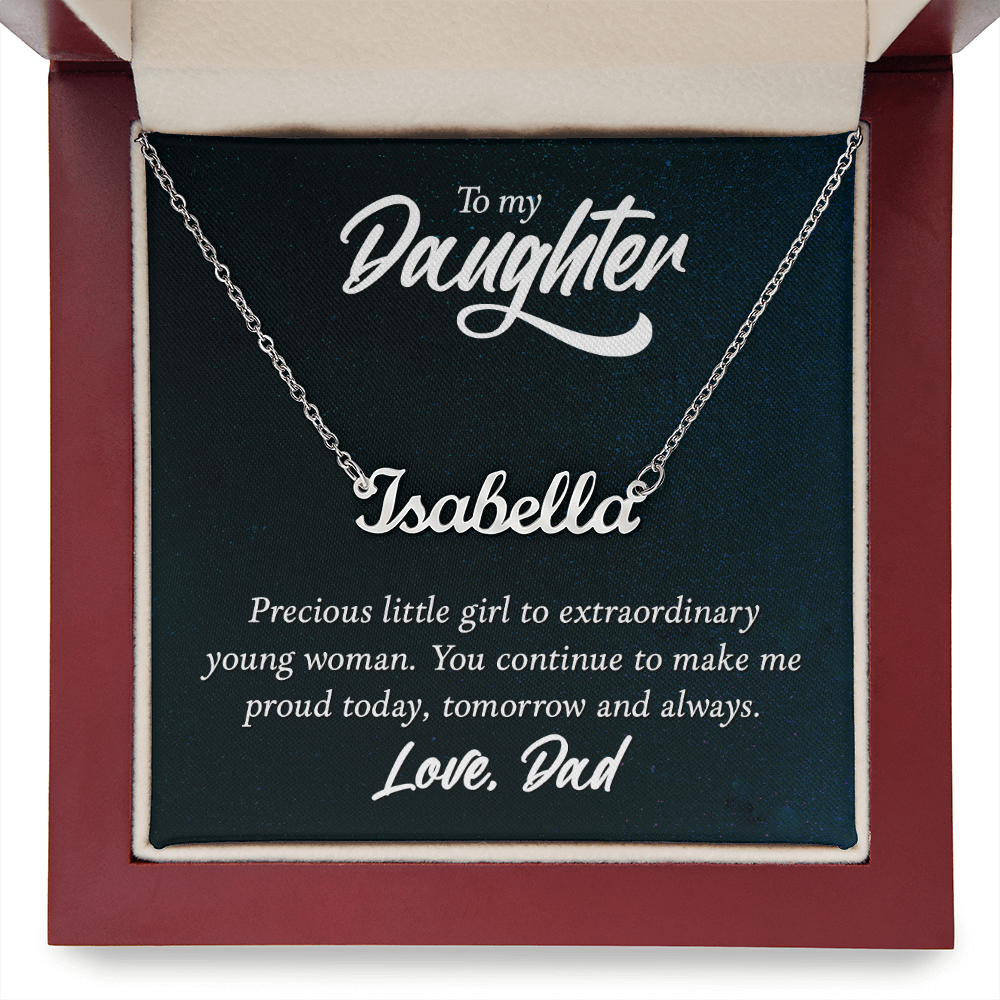 To My Daughter, From Your Proud Dad: Personalized Name Necklace