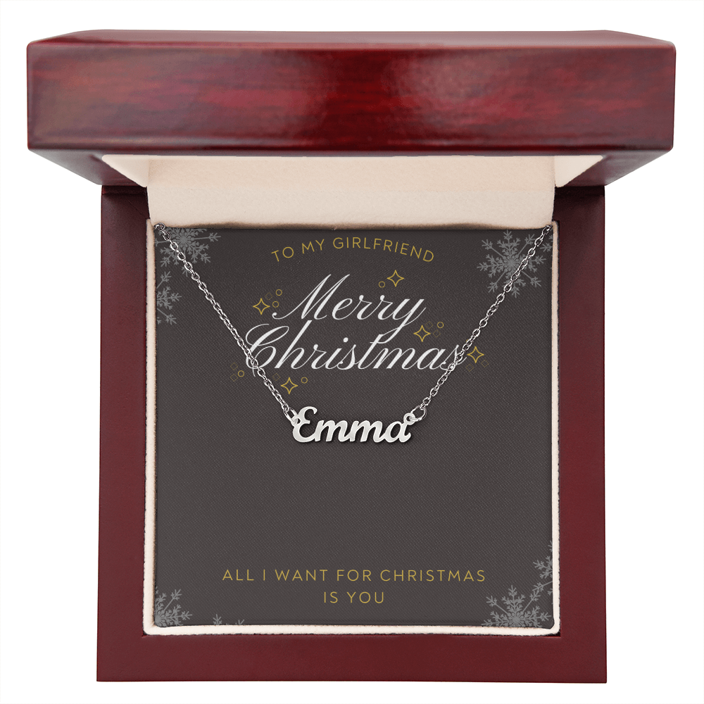 To My Girlfriend Name Necklace - Christmas