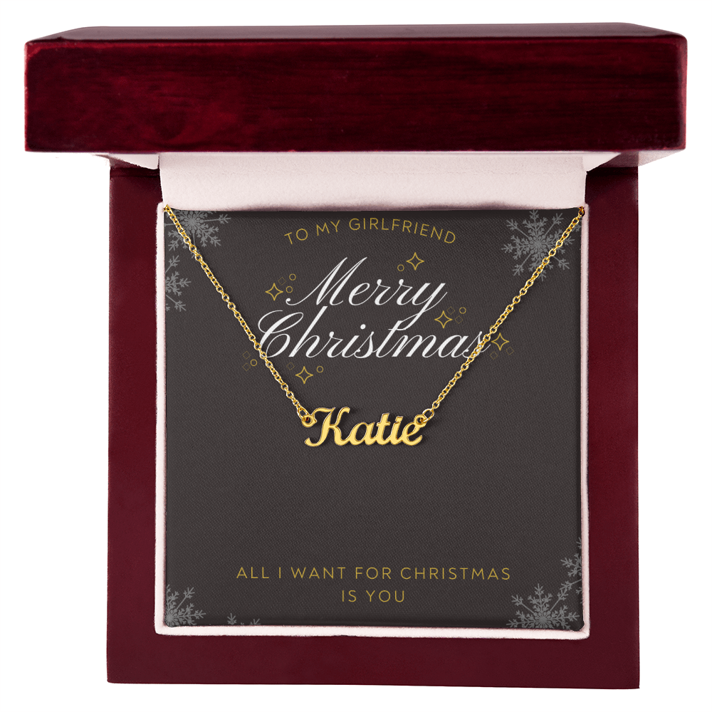 To My Girlfriend Name Necklace - Christmas
