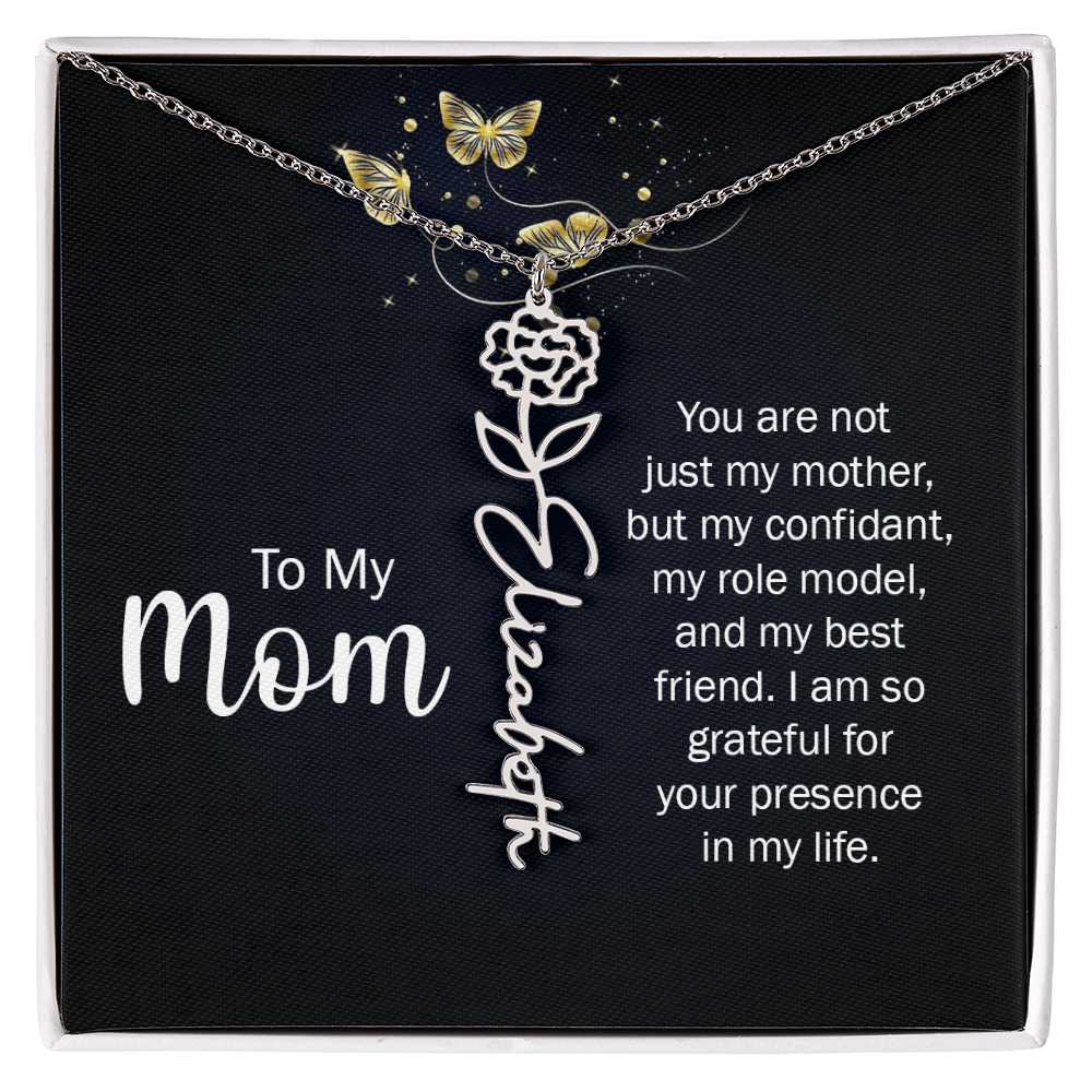 To my Mom name necklace