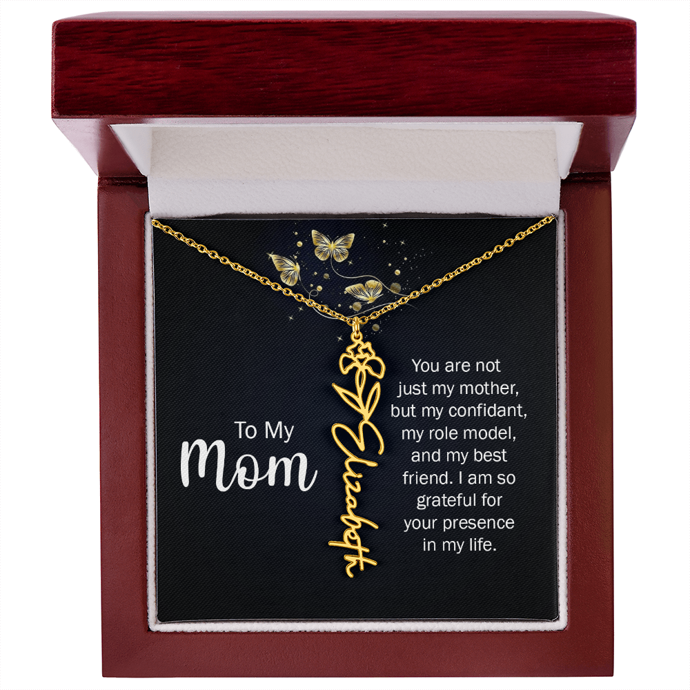To my Mom name necklace