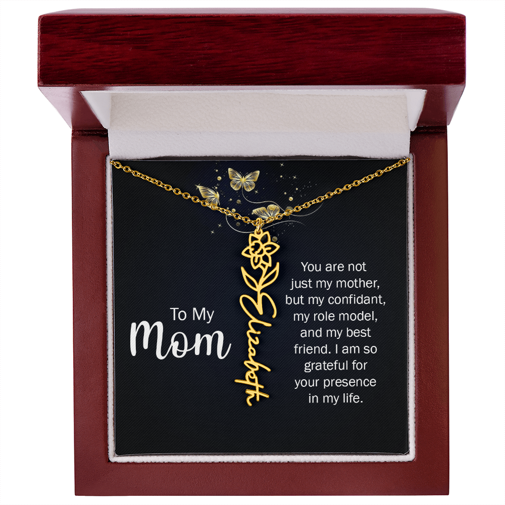 To my Mom name necklace