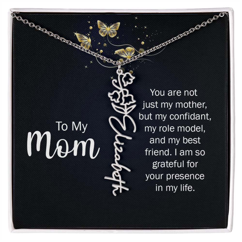 To my Mom name necklace