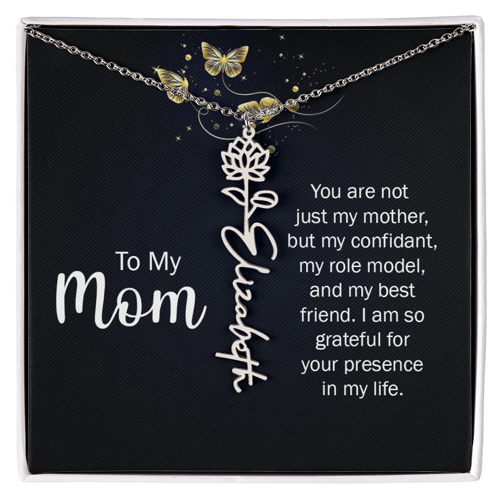 To my Mom name necklace