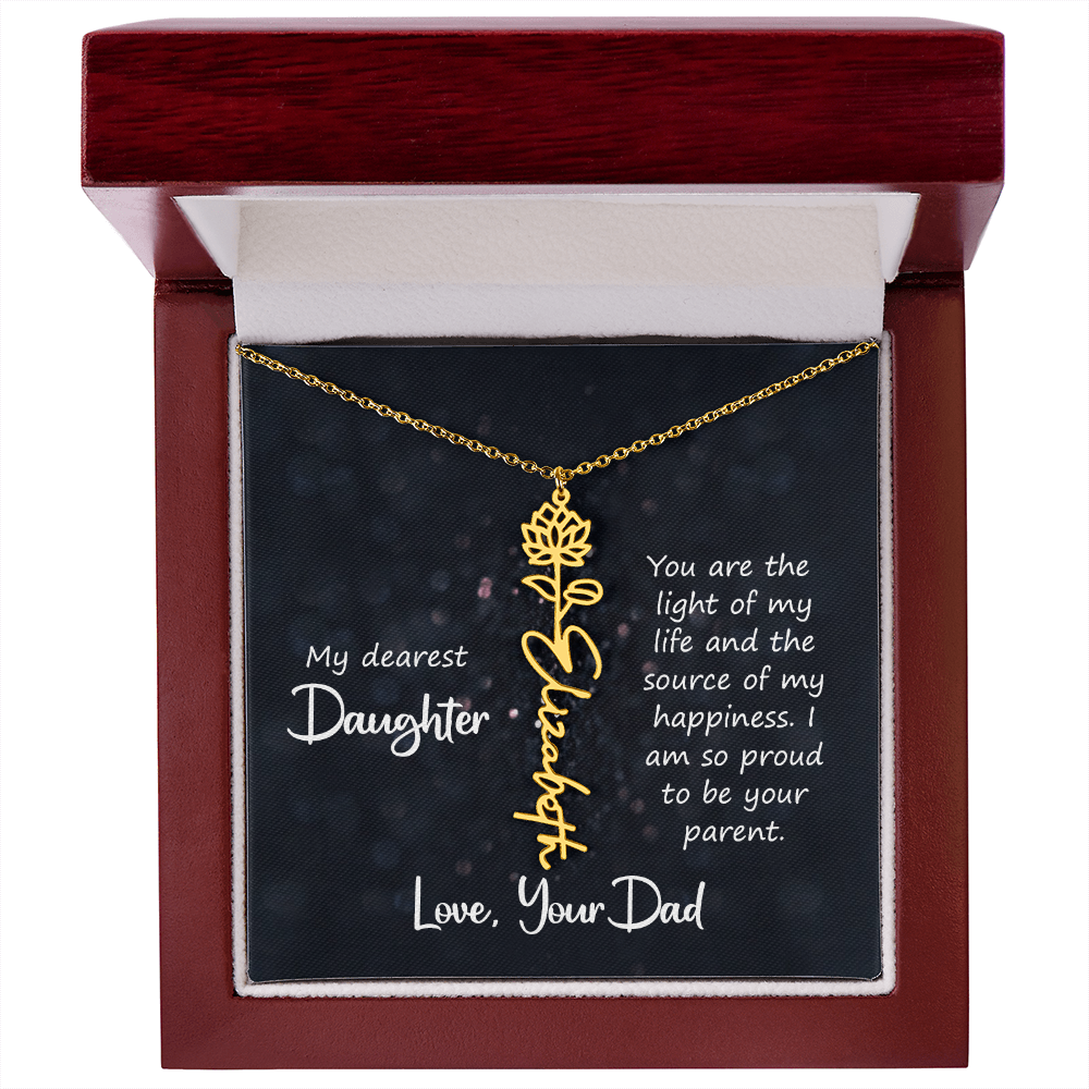 Flower Birth Month Necklace- Duaghter