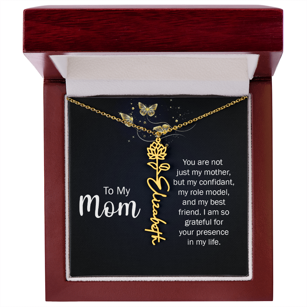 To my Mom name necklace