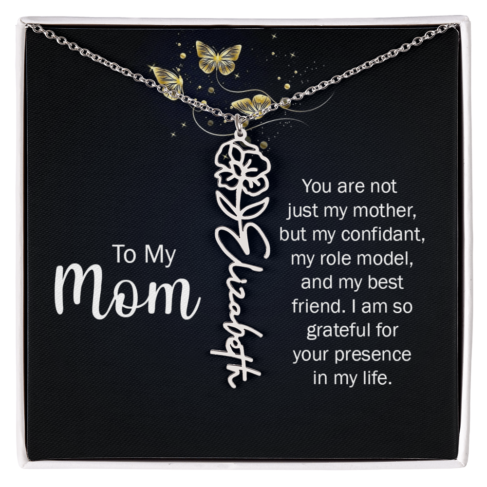 To my Mom name necklace