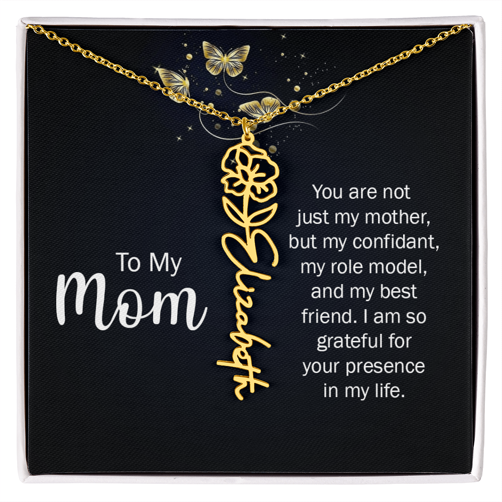 To my Mom name necklace