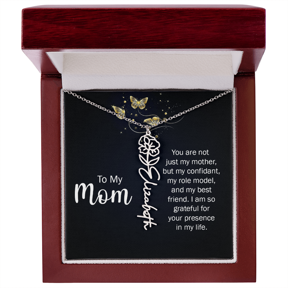 To my Mom name necklace