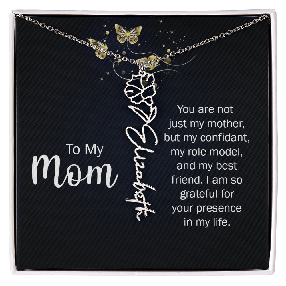 To my Mom name necklace