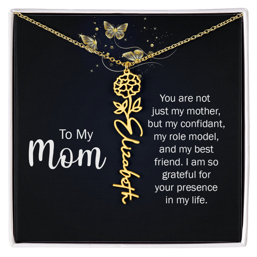 To my Mom name necklace