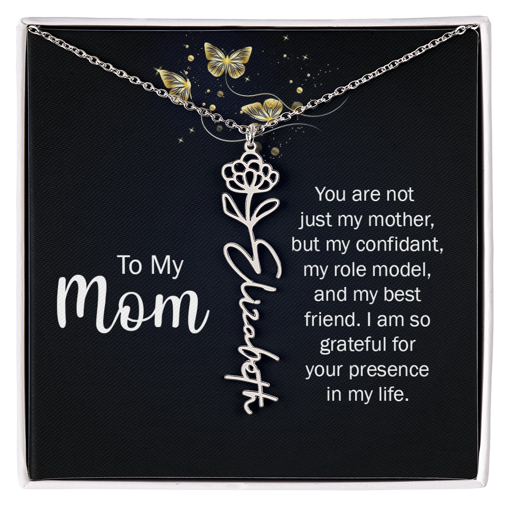 To my Mom name necklace