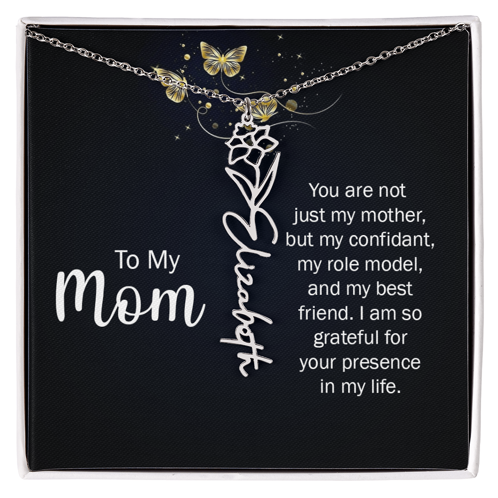 To my Mom name necklace