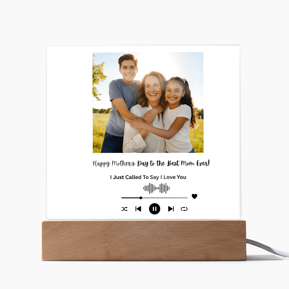 Personalized Mother's Day Acrylic Song Plaque with Photo & Custom Message, Gift for Mom, Gift for Her, Mother's Dy Gift