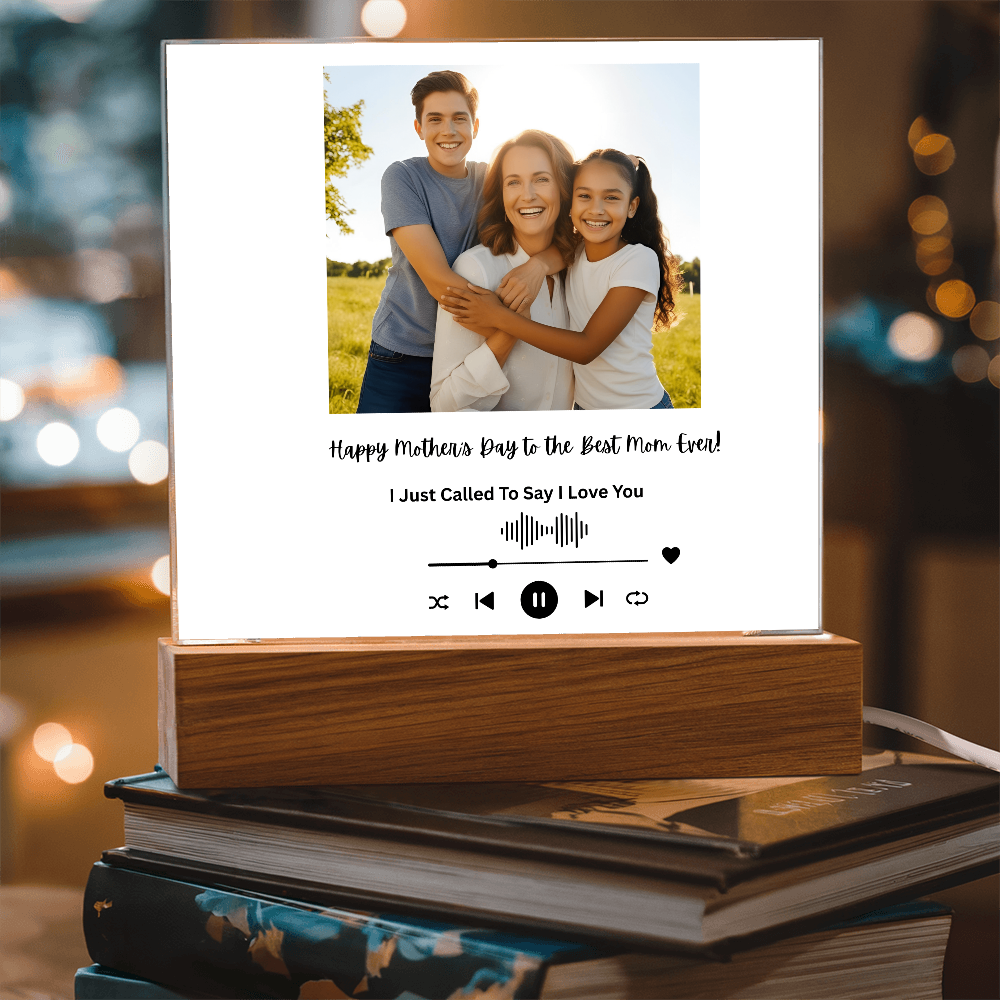 Personalized Mother's Day Acrylic Song Plaque with Photo & Custom Message, Gift for Mom, Gift for Her, Mother's Dy Gift