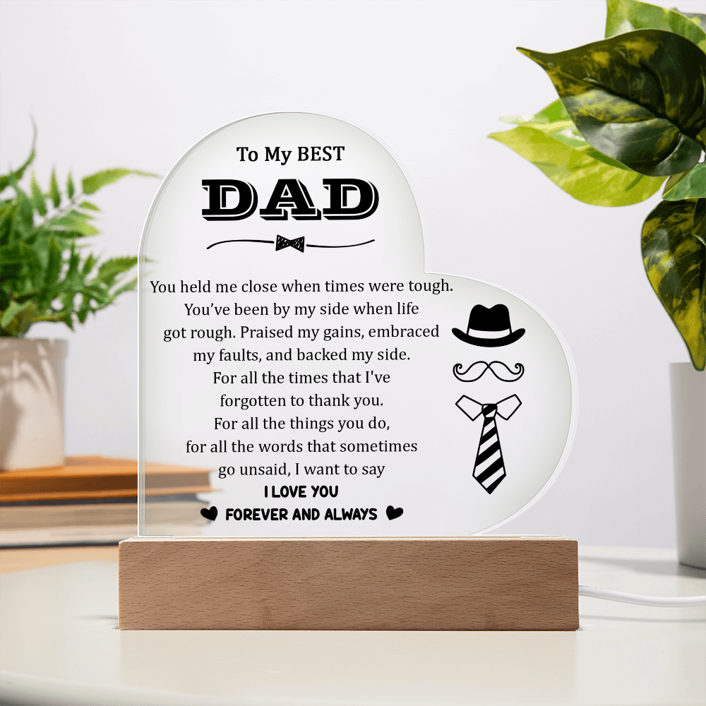 Illuminated Thank You, Dad Plaque