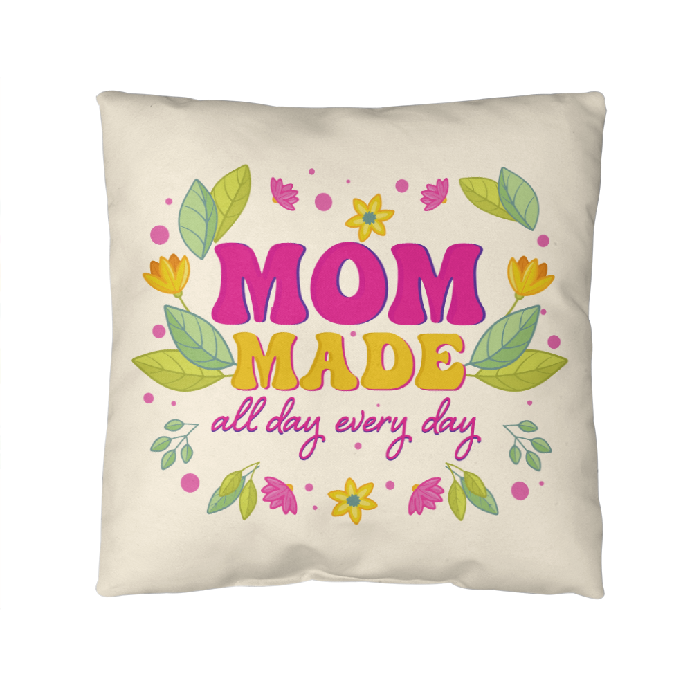 Cute Mother’s Day gift throw pillow with colorful flowers