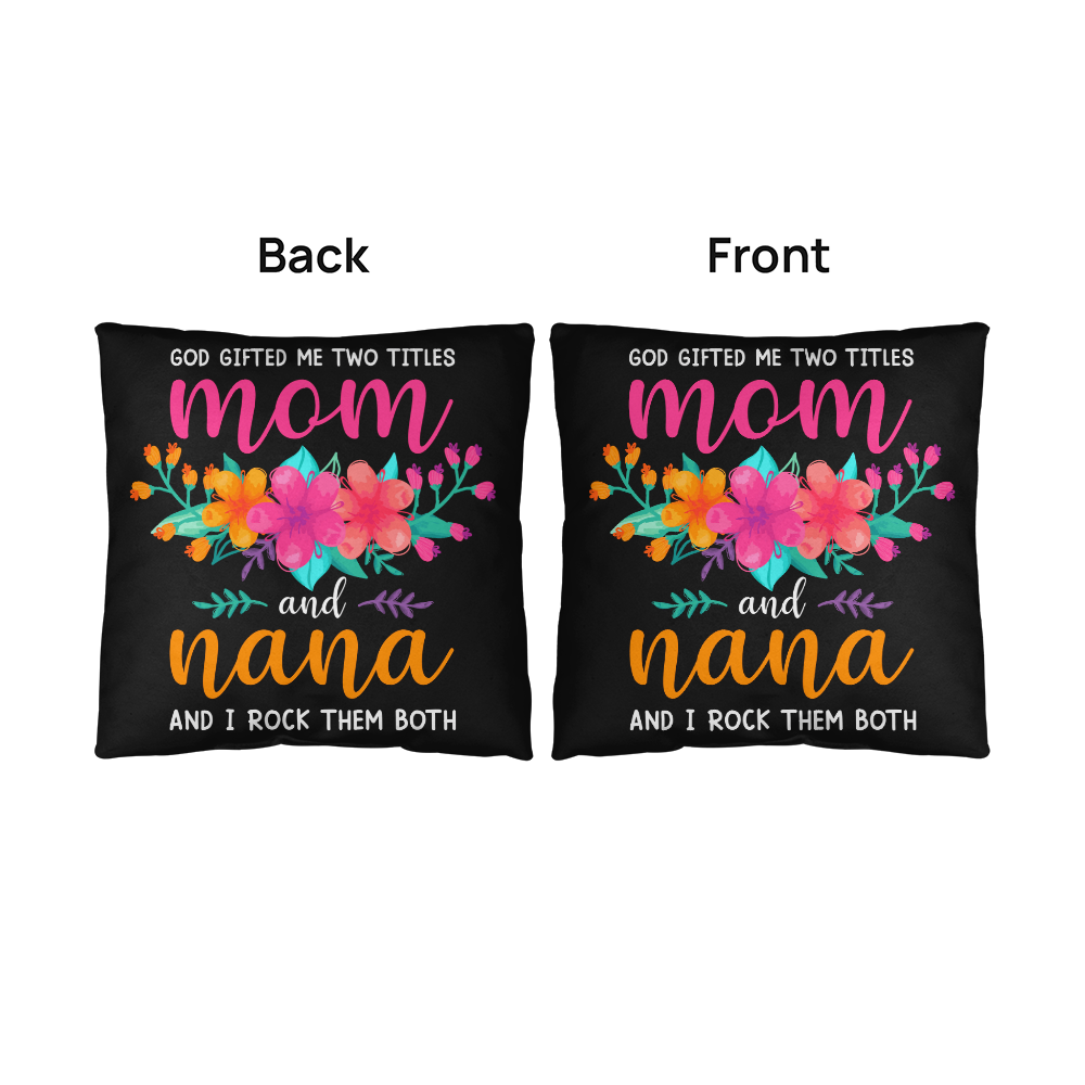 Floral Throw Pillow for Mom, Nana, or Grandma