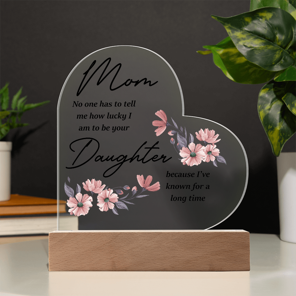 Illuminated Heart Plaque for Mom