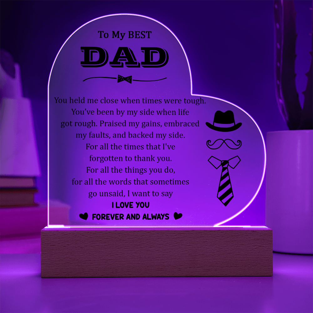 "To My Best Dad" - Sentimental LED Keepsake with a Loving Message