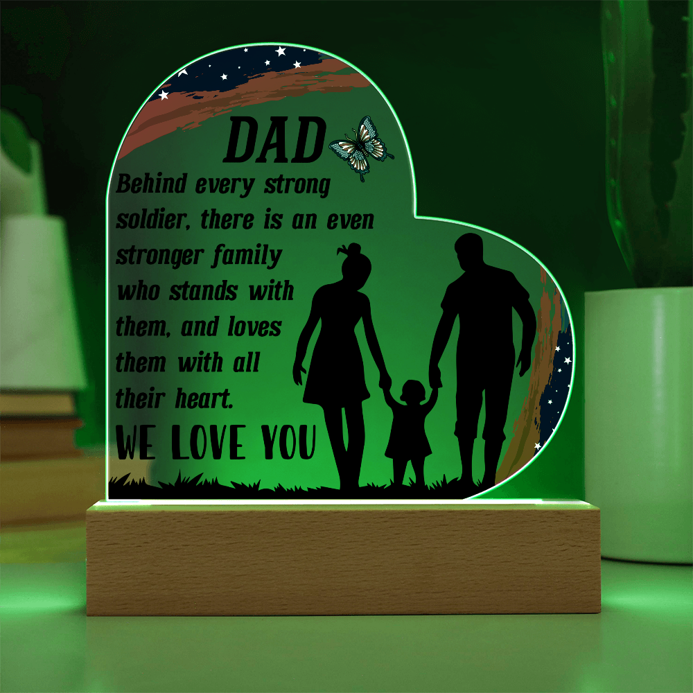 For Our Hero Dad: The Light of Our Family Military Plaque