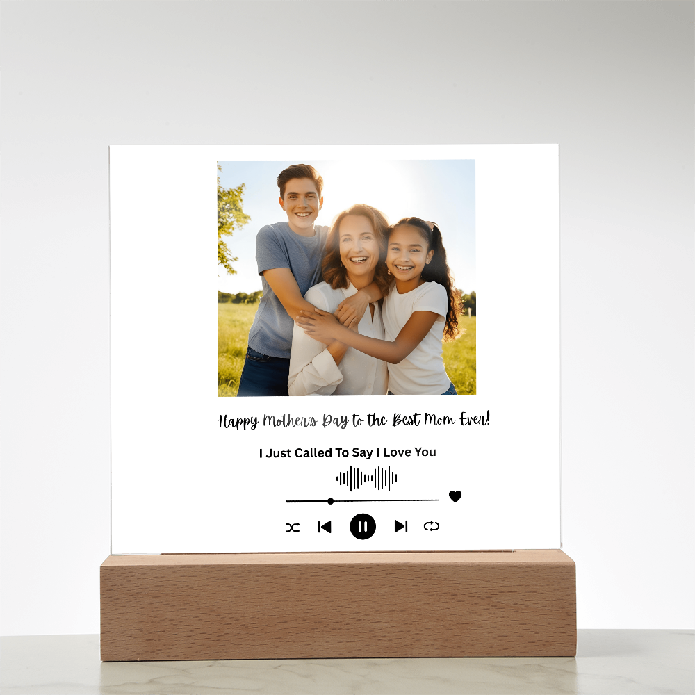 Personalized Mother's Day Acrylic Song Plaque with Photo & Custom Message, Gift for Mom, Gift for Her, Mother's Dy Gift