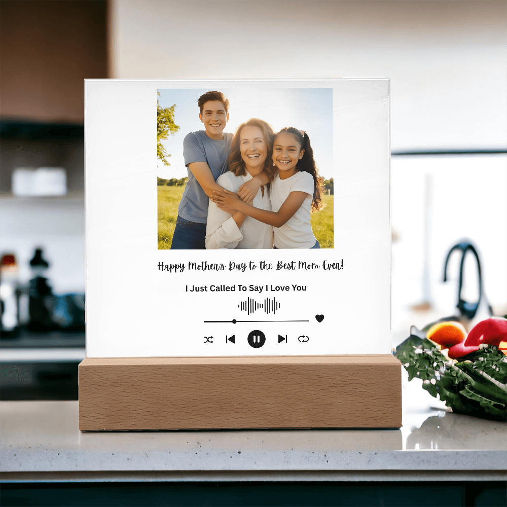 Personalized Mother's Day Acrylic Song Plaque with Photo & Custom Message, Gift for Mom, Gift for Her, Mother's Dy Gift