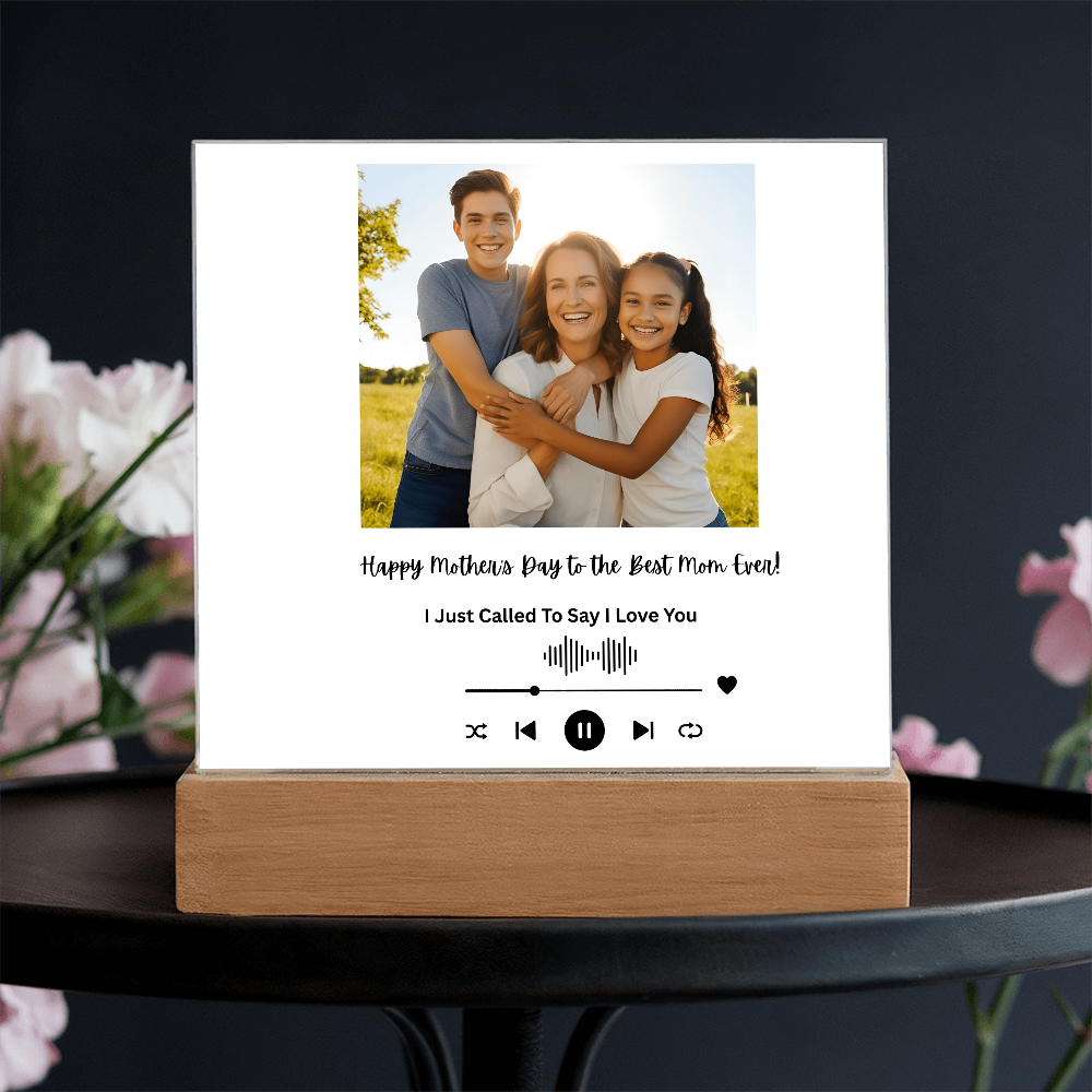Personalized Mother's Day Acrylic Song Plaque with Photo & Custom Message, Gift for Mom, Gift for Her, Mother's Dy Gift