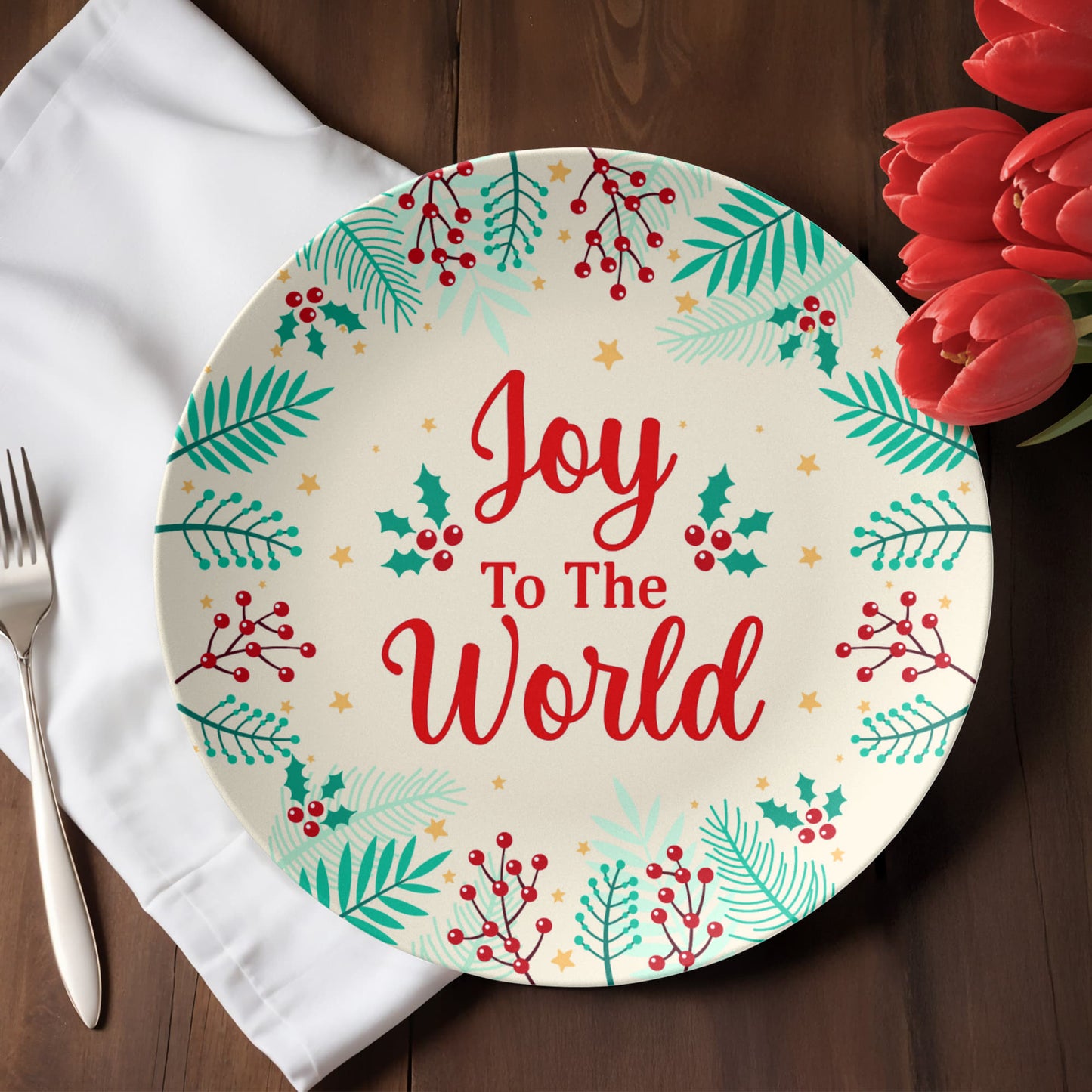 Joy to the World Christmas Plate – Festive Holiday Decorative Plate
