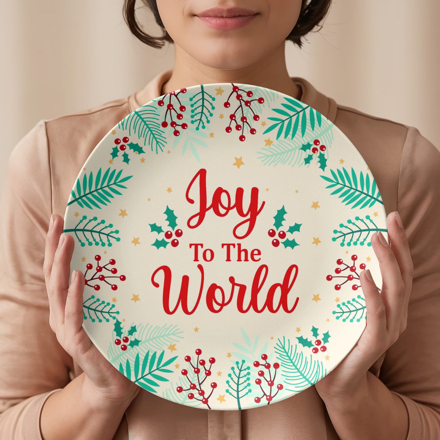 Joy to the World Christmas Plate – Festive Holiday Decorative Plate