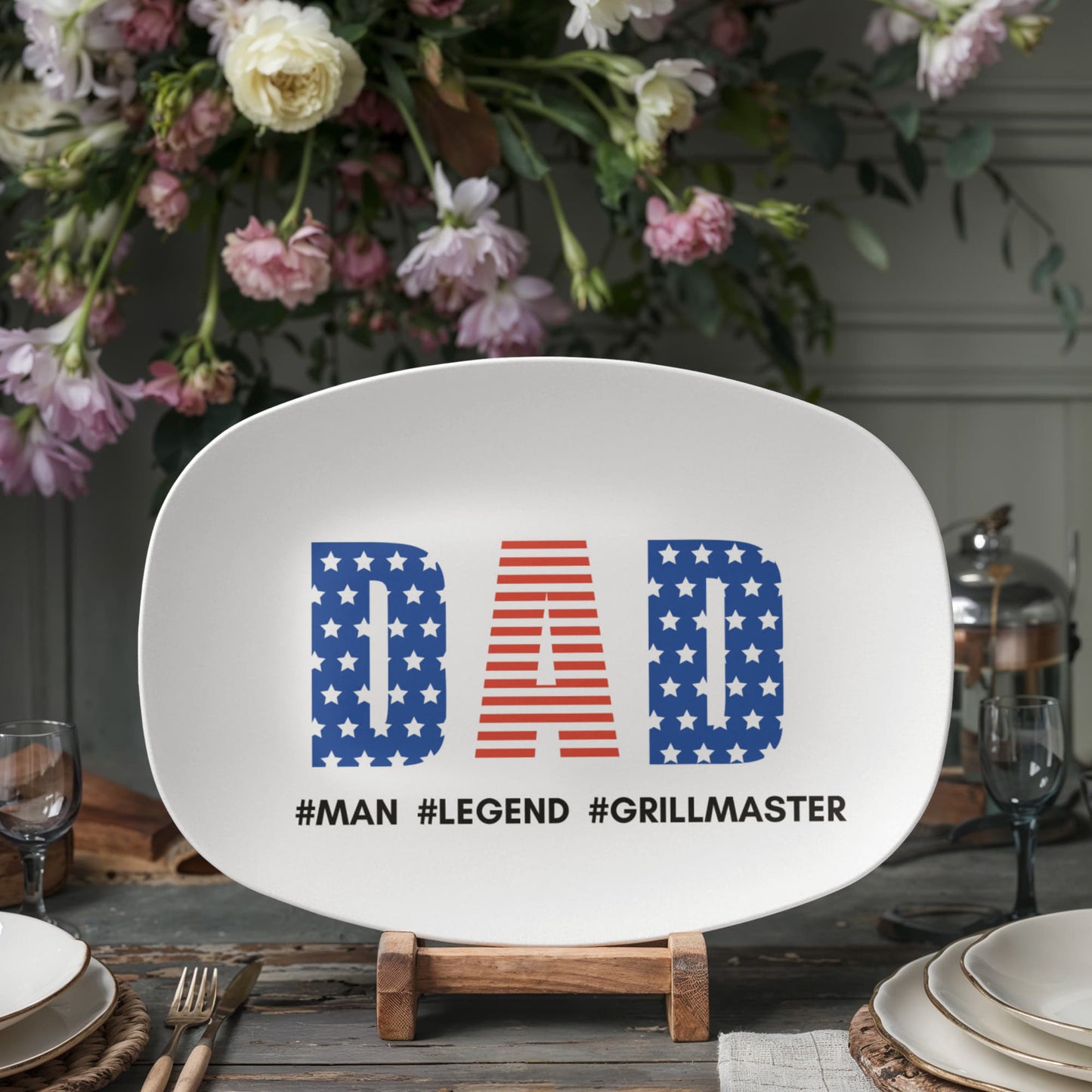 Dad's Grilling Plate, Fathers Day Gift, Grill Gifts, BBQ Custom Platter