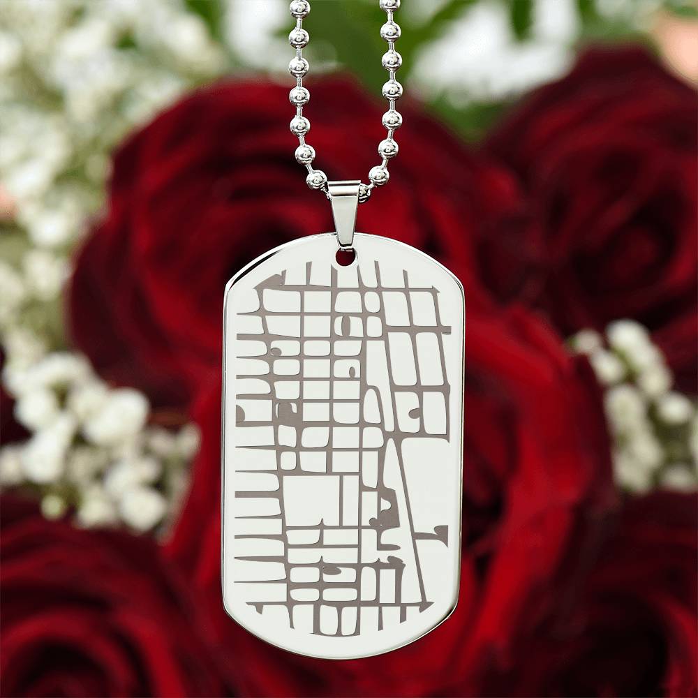 Custom Map Dog Tag for Husband