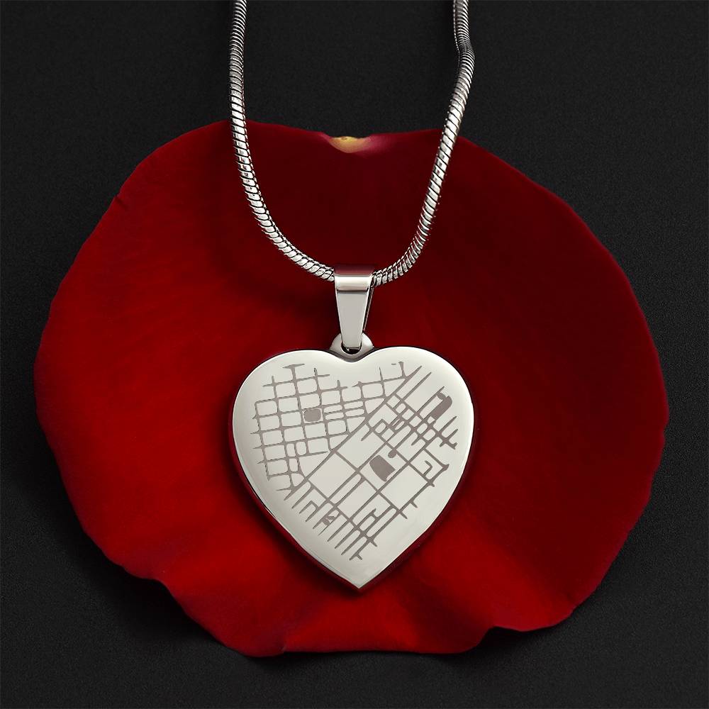 Heart Map Necklace