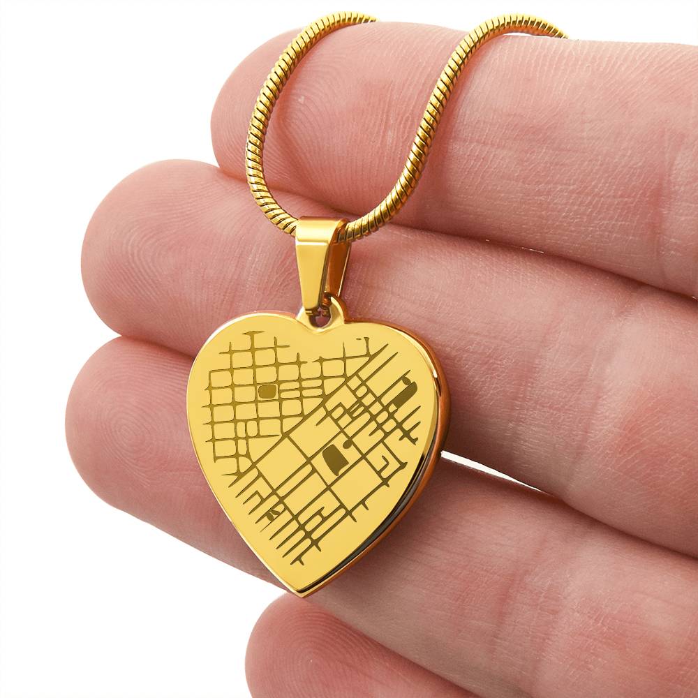 Heart Map Necklace