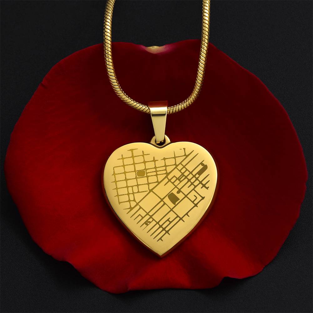 Heart Map Necklace