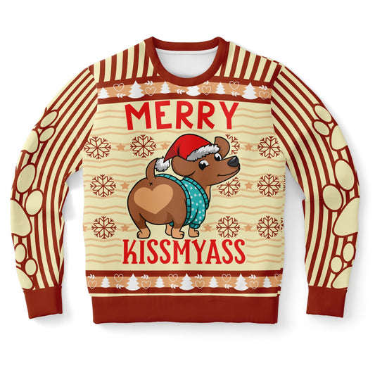 Merry Kissmyass Funny Holiday Sweatshirt