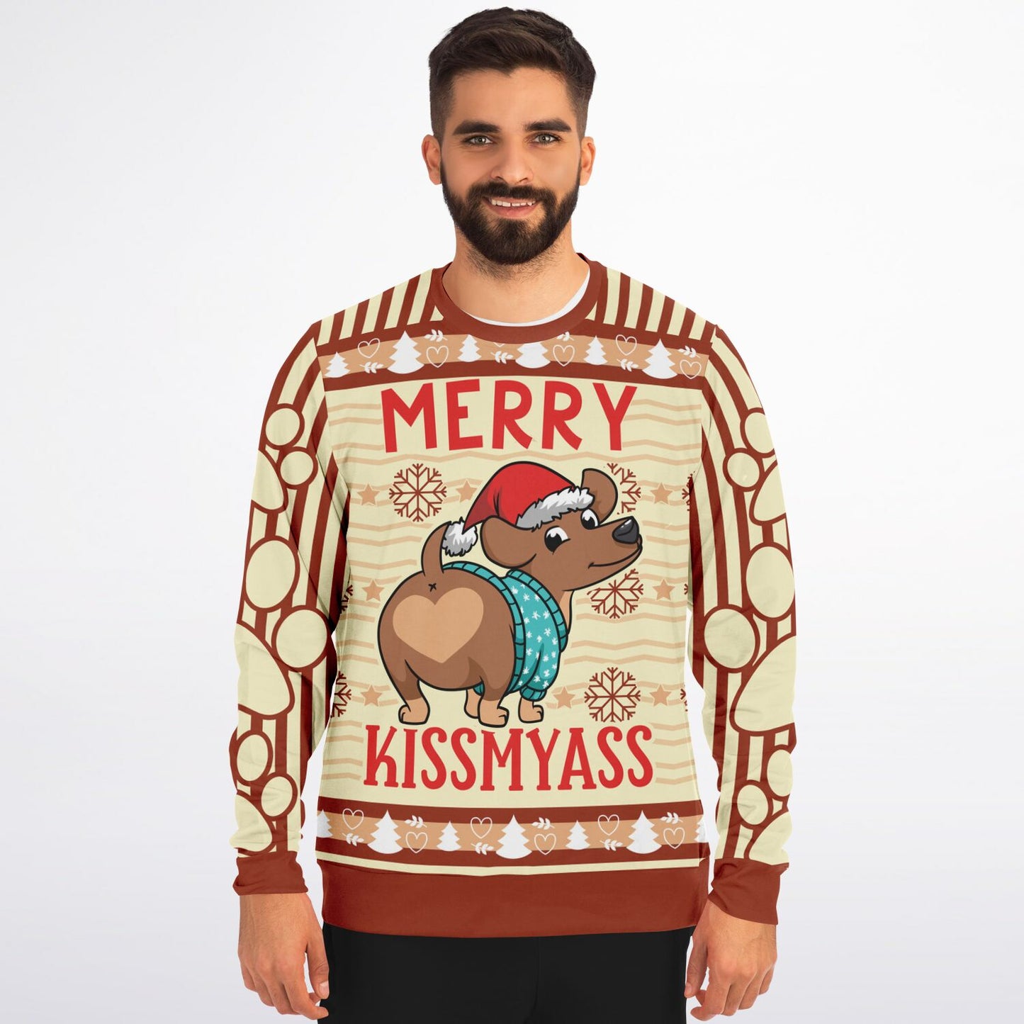 Merry Kissmyass Funny Holiday Sweatshirt